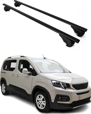 Produktbild von Dachträger Grundtäger für Peugeot Rifter 2018-2025 75kg Metall Schwarz 2 tlg