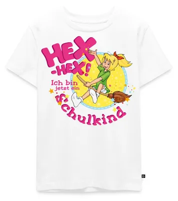 Produktbild von Spreadshirt Bibi Blocksberg Ich Bin Jetzt Ein Schulkind Kinder Premium T-Shirt, 134/140 (8 Jahre), Weiß