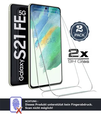 Produktbild von 2x Samsung Galaxy S21 FE 5G - Panzerglas Vollkleber Panzerfolie Schutzglasfolie Displayschutzglas Echt Glas Schutz Folie Display Glasfolie 9H 2 Stück