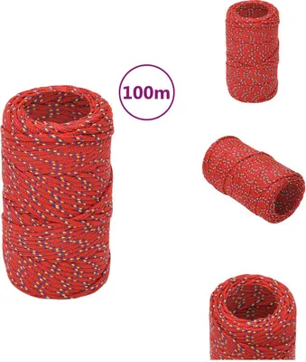 Image de vidaXL Bootsseil Rot 2 mm 100 m Polypropylen - Seile