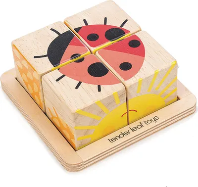 Zdjęcie produktu dla klocki puzzle Lieveheersbeestje drewno junior 10 cm 5 sztuk