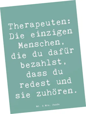 Produktbild von Mr. & Mrs. Panda Postkarte Spruch Wunderbare Therapeutin - Meeresbrise - Geschenk, Gedanken, personalisierte Geschenke, Wertschätzung, Beruf, Berufsprodukte, Zuhören