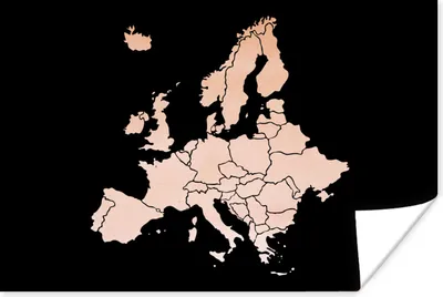 Produktbild von MuchoWow® Poster Karte - Europa - Rosa 60x40 cm - Schlafzimmerdekoration