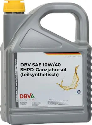 Produktbild von DBV SAE 10W/40 SHPD-Ganzjahresöl (teilsynthetisch) 2 x 5-Liter-Kanne