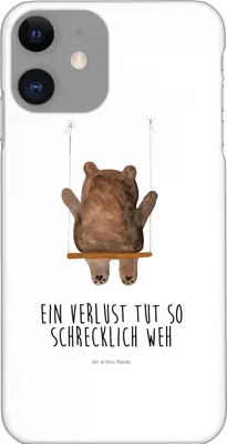 Produktbild von Mr. & Mrs. Panda Iphone 11 Handyhülle Bär Schaukel - Weiß - Geschenk, Cover, Handy Schutzhülle, Teddybär, XS, Hülle