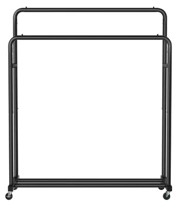 Immagine prodotto di Appendiabiti su ruote con barra appendiabiti | Nero | 110x46,5x155,5 cm