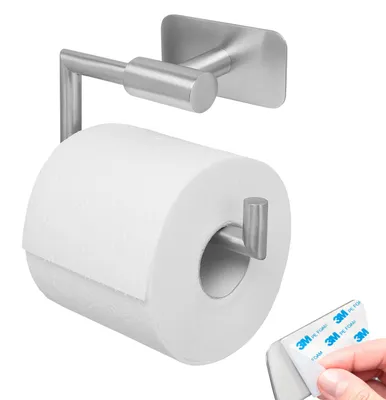 Produktbild von bremermann Bad-Serie PIAZZA TAPE - Toilettenpapierhalter ohne Bohren - mit Klebepad aus Edelstahl matt