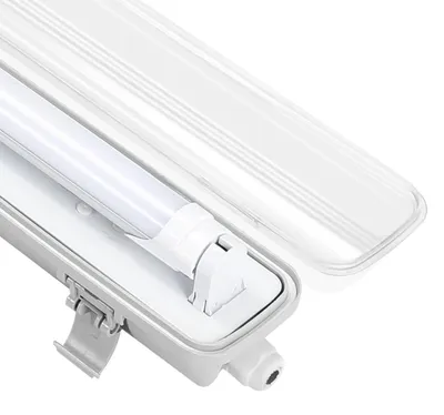 Produktbild von Ikodm T8 LED-Feuchtraumleuchte IP65, 18 W 120 cm, 1-flammig, Neutralweiß 4500 K, LED-Wannenleuchte für Keller, Garage & Werkstatt