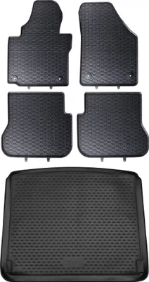 Produktbild von Gummi Kofferraumwanne + Fußmatten Set für VW Caddy 3 2K, Bj. 2004-2010