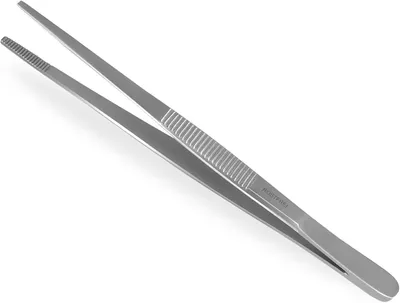 Produktbild von Küchenpinzette, Grillpinzette, Kochpinzette, Pinzette Edelstahl Gerade (16 cm) Silber