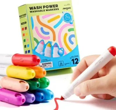 Produktbild von Washbare Wachsmalstifte, dicke Stifte, 12 Farben - Jarmelo