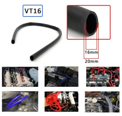 Immagine prodotto di Tubo per vuoto in silicone, lunghezza 2 m, uso universale, diametro interno 16 mm, NERO 2 m