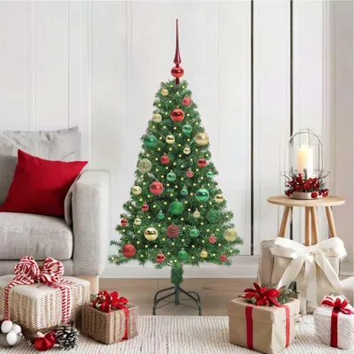 Imagen del producto de Maison Exclusive - Árbol de Navidad artificial con 150 luces LED, base incluida, color verde, 120 cm