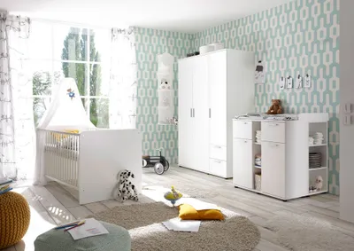 Produktbild von Unterstellregal 2er Set für Wickelkommode Bibo Kinderzimmer Babyzimmer weiß
