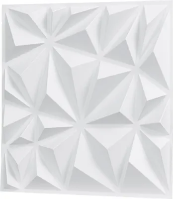 Produktbild von 3D-Wandpaneele, 33er-Pack, 30,1 x 30,1 cm, PVC, 3 m² Abdeckung, Diamantweiß
