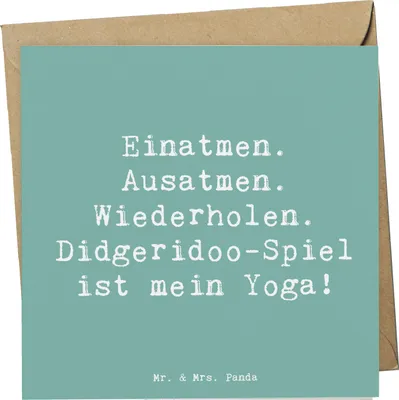 Produktbild von Mr. & Mrs. Panda Grußkarte Spruch Didgeridoo Yoga - Meeresbrise - Geschenk, Lernen, anlasskarte, Klappkarte, Instrument, traditionell, Musiker, Musik, Australien, Kultur