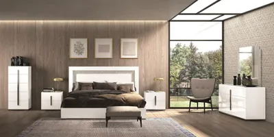 Produktbild von Schlafzimmer-Set Maria 6-Teilig in Weiß/Marmoroptik 150 x 200 cm
