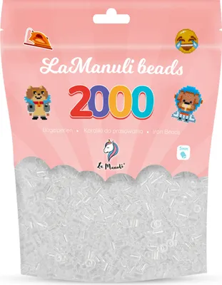 Produktbild von La Manuli 2000 Midi Bügelperlen Transparent Ø 5 mm Perlen Steckperlen Beads
