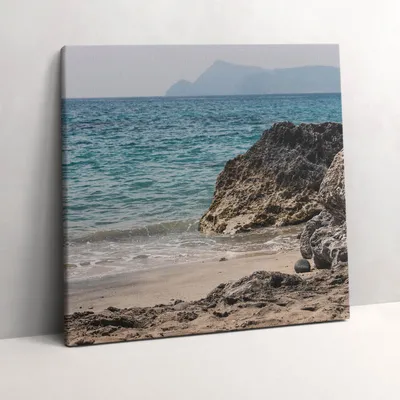 Produktbild von View of the Mediterranean Sea – Leinwandbild Wandbild – 60x60 cm – Leinwandbilder – Wandbilder – Schlafzimmer – Flur