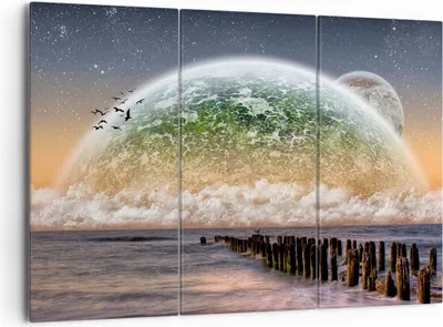 Produktbild von Bild auf Leinwand - Leinwandbild - Abstraktion Planet Erde Globus - 165x110cm - Wand Bild - Wanddeko - Leinwanddruck - Bilder - Kunstdruck - Leinwand bilder - Wandkunst - CE165x110-0353