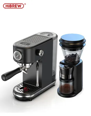 Produktbild von HiBREW H10B Espressomaschine 20 Bar Siebträger Edelstahl Dunkelgrau