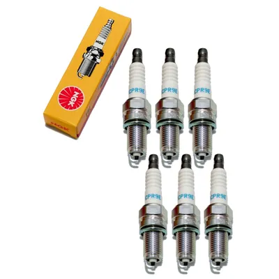 Obrázek produktu pro Sada zapalovacích svíček NGK 6x DCPR9E zapalovací svíčka s potlačeným rušením, 19.0mm dlouhý závit Ø 12.0mm šestihran 16.0mm, mezera mezi elektrodami 0.85mm, tepelná hodnota 9, 2641
