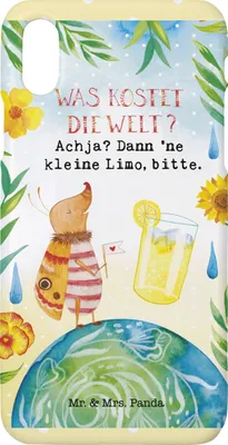 Produktbild von Mr. & Mrs. Panda Iphone 10 Handyhülle Nachtfalter Welt - Gelb Pastell - Geschenk, X, Lustige Sprüche, Hülle, Cover, Handy