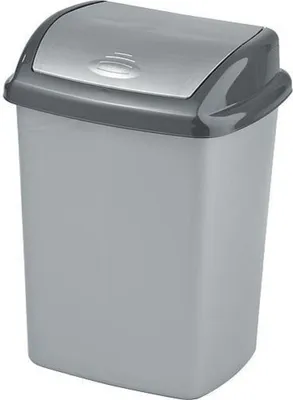 Produktbild von Abfallbehälter mit Schwingdeckel | 25 Liter Fassungsvermögen | Silber