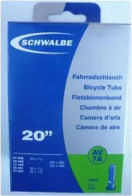 Immagine prodotto di Schwalbe 10416310 20 camera d'aria AV 7A, 20x1 1/8-1 3/8 (28/37-438/440/451), AV 40mm, nero