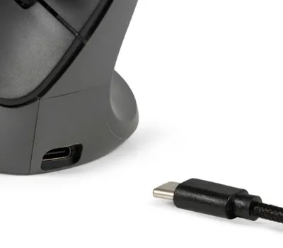 Obrázok produktu pre BakkerElkhuizen PRF Pro, Pravoruké, Vertikálny dizajn, Optický, RF Wireless + Bluetooth + USB Type-C, 2400 DPI, Čierna, Šedá