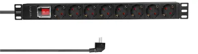 Image de Logilink Bâti de prises 19" 8x avec interrupteur marche/arrêt