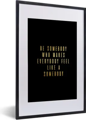 Produktbild von MuchoWow® Gerahmtes Poster Zitat - Sprichwörter - Gold - Schwarz 40x60 cm - Poster mit Schwarzem Bilderrahmen Wandposter Rahmen Foto Bilder - Poster in Rahmen
