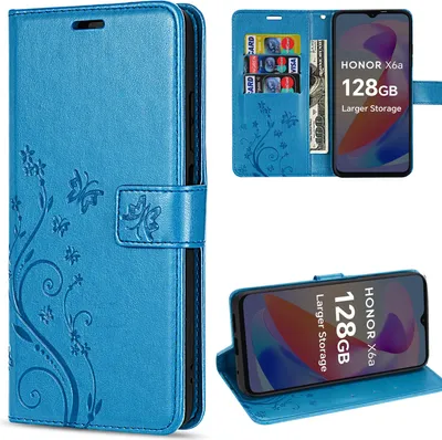 Produktbild von Hülle Honor X6B, Handy Tasche Handyhülle Flip Cover Wallet Case Klapphülle Etui Blau