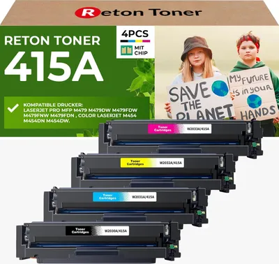 Produktbild von Fachgerecht aufbereitet HP 415A 415X Toner HP-CHIP wiederverwendet| Multipack