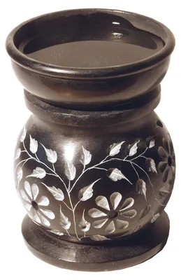 Produktbild von Aromalampe "Zylinder mit Blume" Black Stone 9x12cm