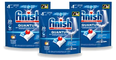 Produktbild von 3 x Finish Quantum Vaatwastabletten Regular - Tiefenreinigung - Vorteilspackung - 3 Stücke