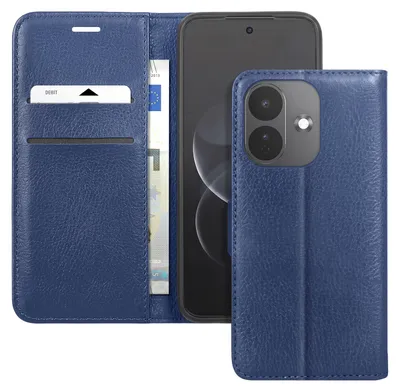 Productafbeelding van Zanaé, portemonnee-hoesje met klap voor de Redmi Note 17 Pro, genarfd, met standaardfunctie, donkerblauw