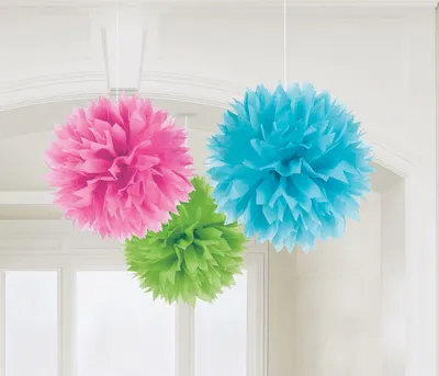 Produktbild von amscan Dekobälle Fluffy mehrfarbig Ø40cm 3 Stück