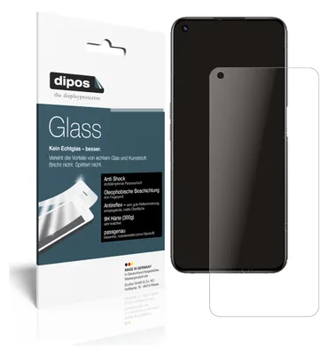 Produktbild von 1x Schutzfolie für Realme 8i matt - Anti-Shock 9H Folie dipos Glass Kunststoffglas