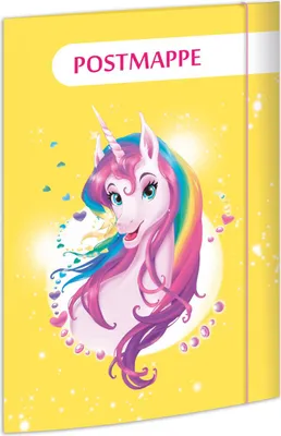 Produktbild von Sammelmappe Postmappe - A4 Einhornportrait. Packung mit 3 Stück