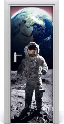 Produktbild von Tulup Türaufkleber 75x205 cm Dekorative Aufkleber Selbstklebend Wasserdichte Tapete Abnehmbar Schlafzimmer Wohnzimmer Wohnkultur - Astronaut Klebe