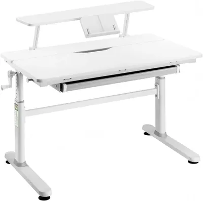 Produktbild von HOKO  JANA & JONA, Ergonomischer höhenverstellbar Jugend-Schreibtisch 100x60 cm und Butler SET, in Weiß