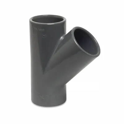 Produktbild von PVC-U T-Stück 45° mit Klebemuffen 63 mm