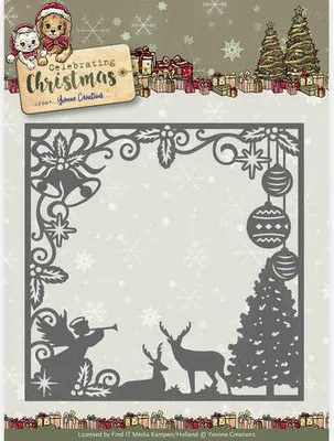 Produktbild von Stanzschablone - Yvonne Creations - Celebrating Christmas - Weihnachts Rahmen Quadrat