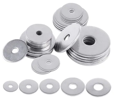 Produktbild von Sortiment von 100 Stück M4 x 20 mm 304 Edelstahl Kotflügelringen und Unterlegscheiben.