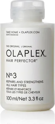 A bottle of Olaplex No. 3 Hair Perfector.