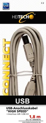 Produktbild von Heitech USB ANSCHLUSSKABEL „HIGH SPEED“ 1,8M