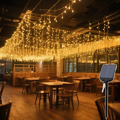 Produktbild von JOIEYOU 10m Lichterkette 400 LEDs Weihnachtsbeleuchtung mit 13 Leuchtmodi Lichtstränge Solar/USB-Betrieben Lichterketten für Weihnachten Ostern Halloween Hochzeit