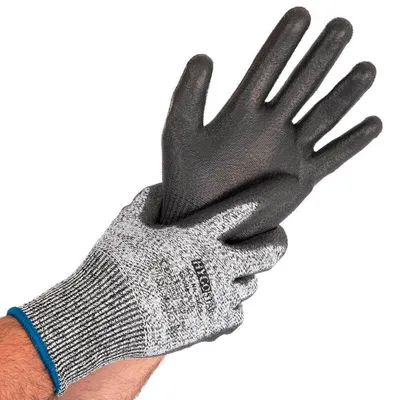 Immagine prodotto di Hygostar 33619 Guanti antitaglio Cut Safe, 10 pezzi, grigio/nero, taglia 10/XL, rivestimento in PU, materiale di base: nylon
