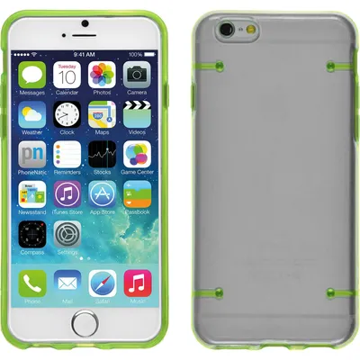 Produktbild von PhoneNatic Case kompatibel mit Apple iPhone 6s / 6 - Hülle grün transparent Hard-case + 2 Schutzfolien
